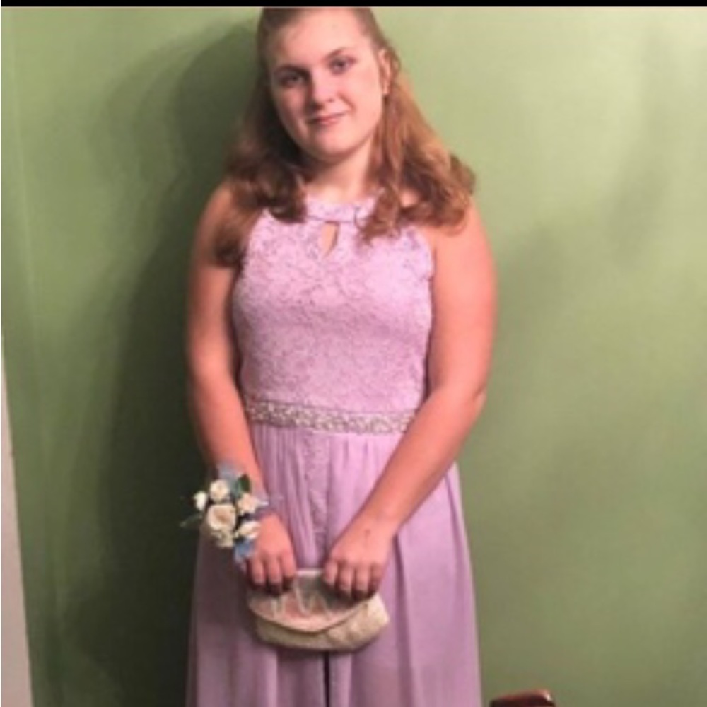 Sparkling light purple prom dress